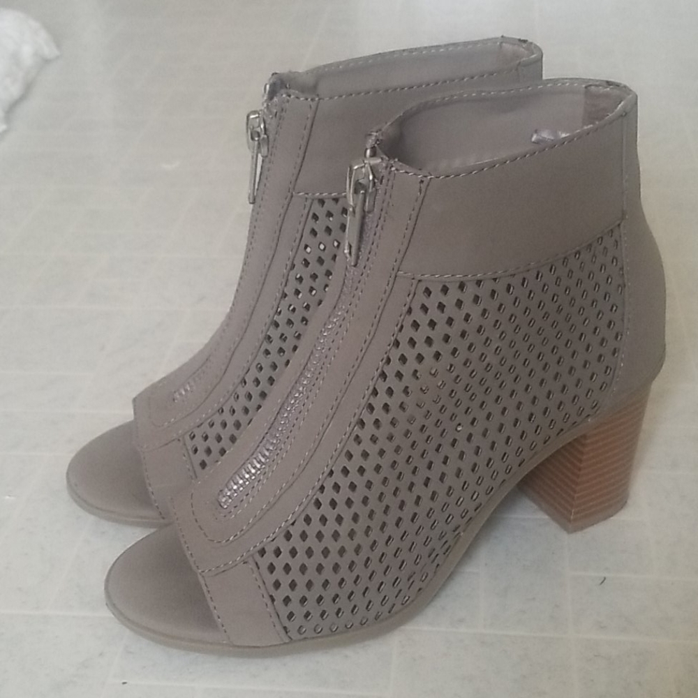 Peep Toe Woven Bootie